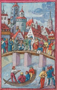 Ein Hochstapler wird 1486 in Konstanz im Rhein ertränkt